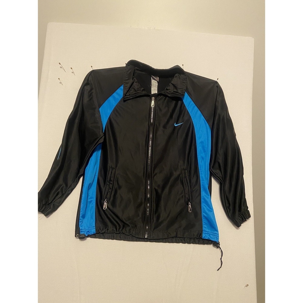 Nike Men's T90 Track Jacket Size Large Blue & Black Vintage